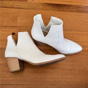 Short White Snakeskin Boots
